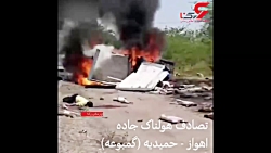 تصادف و انفجار آتشین در گمبوعه...