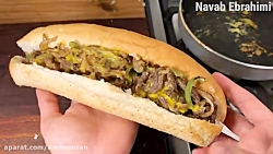 طرز تهیه ساندویچ گوشت و پنیر،...