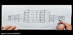 طراحی نمای ساختمان در پرسپکتیو دونقطه ای ( 6 )