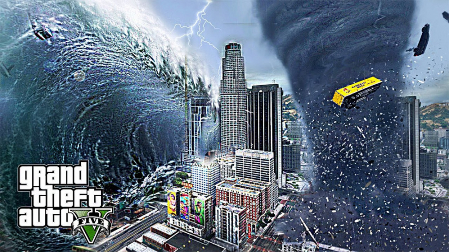 بزرگترین سونامی در GTA V (مگا...