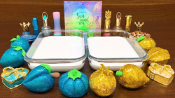 اسلایم - میکاپ - آبی و طلایی