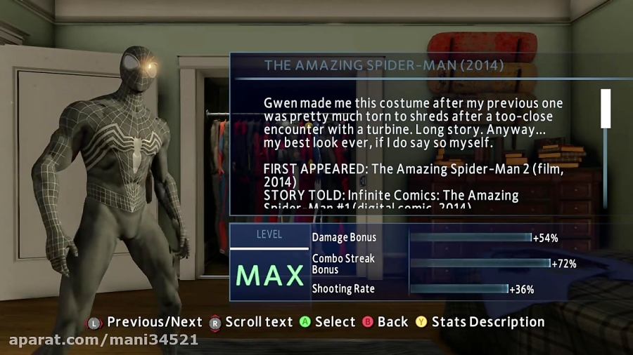 مود لباس جدید Black Suit Spider Man Amazing 2 برای بازی Spider Man Amazing 2