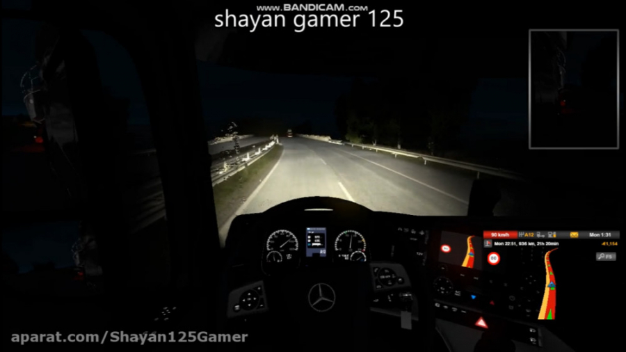 رانندگی در شب بارانی در یورو تراک 2 ( shayan gamer 125 )