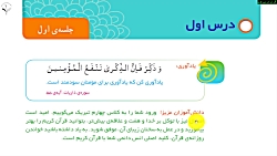 درس اول قرآن پایه چهارم دبستان ( جلسات اول و دوم )