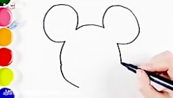 اموزش نقاشی کودکان میکی موس.