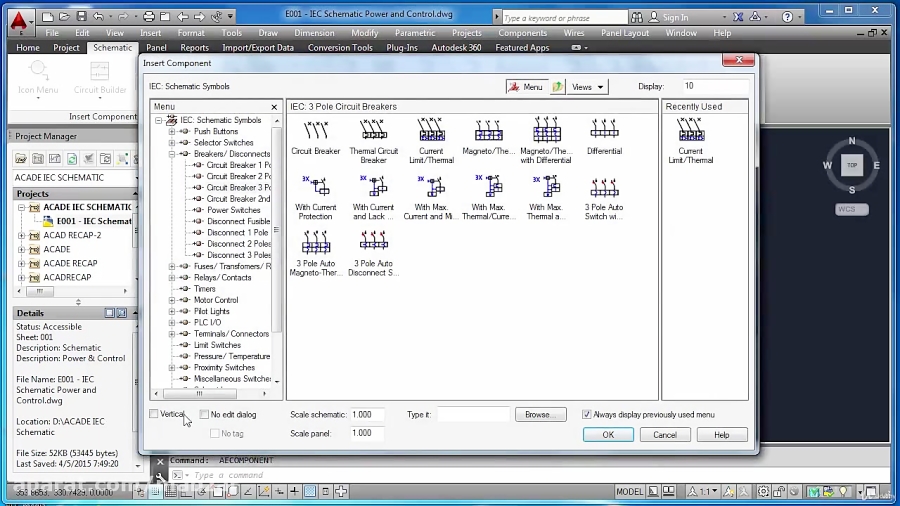 آموزش نرم افزار AutoCAD Electrical IEC Schematic and SWAP from IEC to JIC