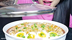 ASMR موکبانگ نودل پنیری خوشمزه