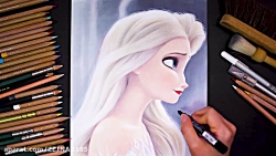 آموزش طراحی و السا. نقاشی جذاب السا . فروزان دو .drow elsa