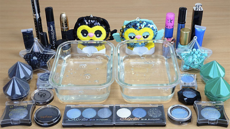 اسلایم میکاپ  تم مشکی و آبی لا...