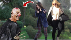 دوربین مخفی  ترسوندن مردم با م...