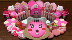 مخلوط کردن اسلایم های صورتی و...