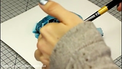 آموزش نقاشی گل رز آبی با آبرنگ...