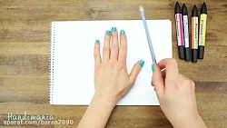 آموزش نقاشی سه بعدی به شکل دست