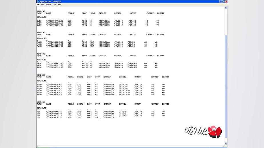 PDMS-14.Create Pipe Specs-10.create_spec_heading_tee چارلیز ترون