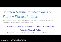 Solution Manual for Mechanics of Flight – Warren Phillips