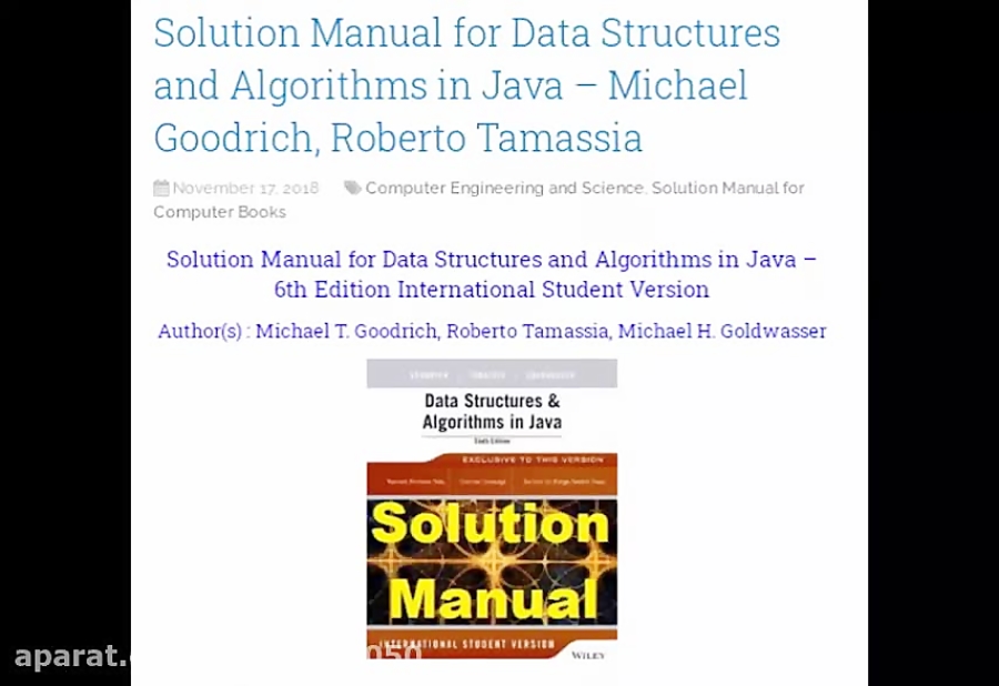 Solution Manual For Data Structures And Algorithms In Java 4983