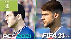 مقایسه چهره بازیکنان پاریس در FIFA21 وPES21