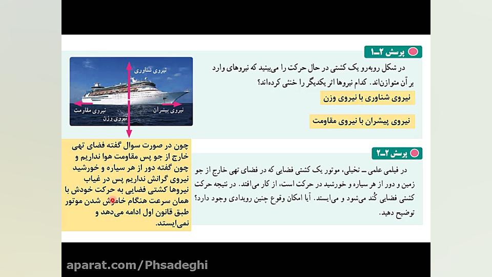 تدریس قانون اول نیوتن فیزیک دوازدهم آنجلینا جولی