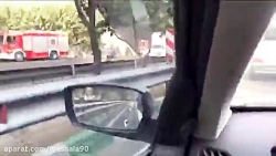 خودکشی نافرجام در پل اتوبان مد...