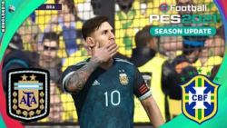 گیم پلی بازی دو تیم برزیل و آرژانتین در بازی eFootball Pes 2021