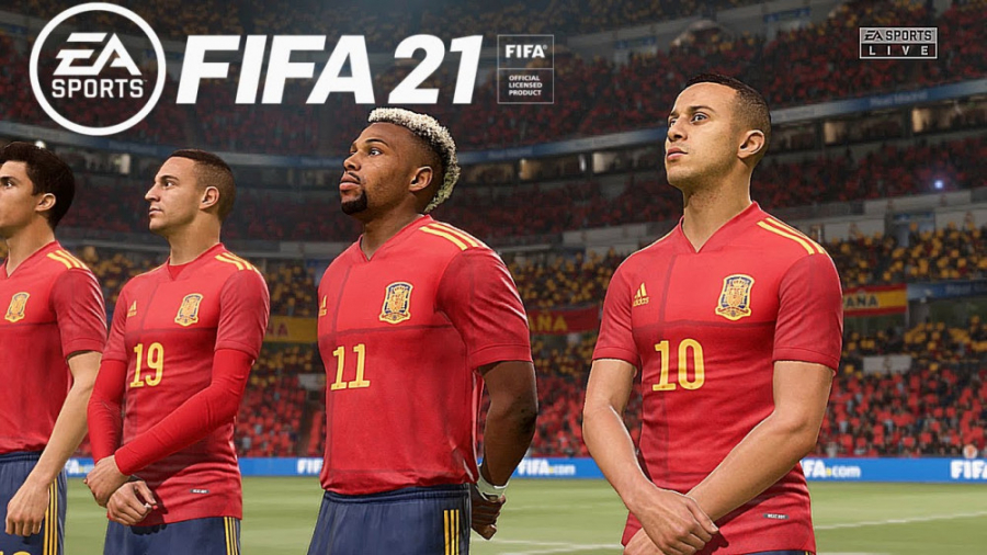 گیم پلی بازی دو تیم انگلیس و اسپانیا در بازی FIFA 21