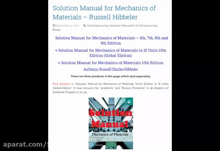 negeren profiel Hoe Solution Manual for Mechanics of Materials _Russell Hibbeler