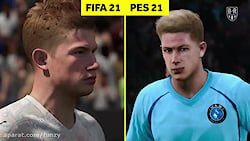 مقایسه چهره بازیکنان بزرگ دنیای فوتبال در FIFA 21 و PES 2021