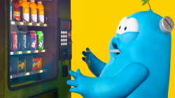 فرانکی در مقابل دستگاه نوشیدنی...