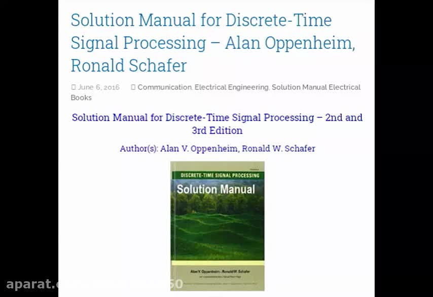 discrete time signal processing oppenheim solutions
