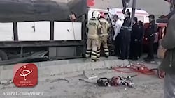 ️تصادف کامیونت حامل بار سیب با...