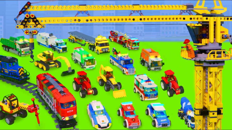 تصویر از ماشین بازی کودکانه – اسباب بازی – ماشین پلیس/جرثقیل/کامیون/بیل مکانیکی/تراکتور