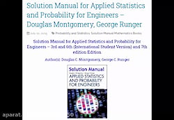 Solution Manual For Applied Statistics And Probability For Engineers