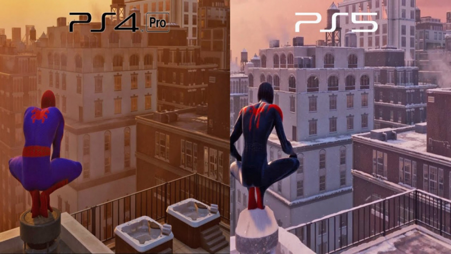 مقایسه لباس into the spider verse در Spider Man PS4 و Spider Man Miles Morales