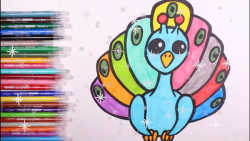 آموزش نقاشی به کودکان - طاووس