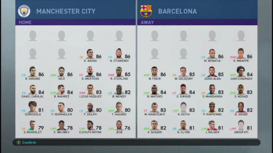 گیم پلی PES 2019 منچسترسیتی-بارسلونا رندوم سلکت