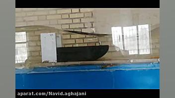 آزمایش بررسی هیدرولیک جریان عبوری از روی سرریز لبه پهن فیل فندقی