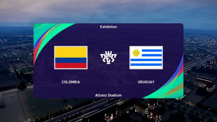 گیم پلی بازی دو تیم اروگوئه و کلمبیا در بازی eFootball Pes 21