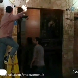 لحظاتی از بازی مهران قادری نیا در سریال پنچری مقابل مهران غفوریان