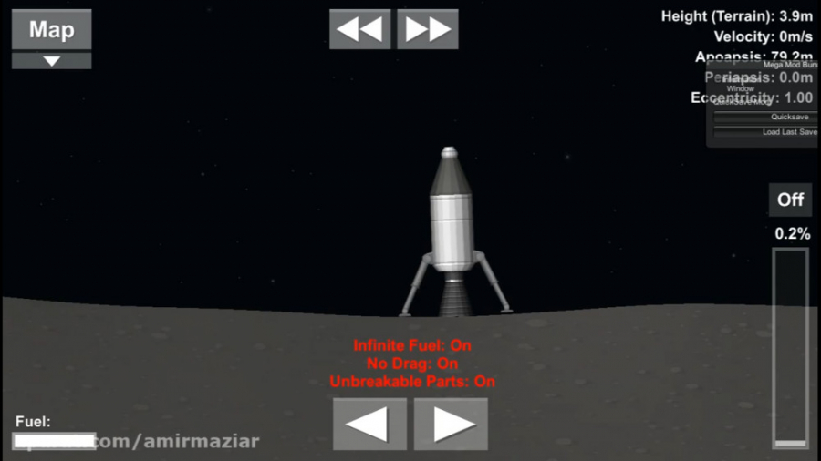 فرستادن موشک به ماه در بازی space flight simulator