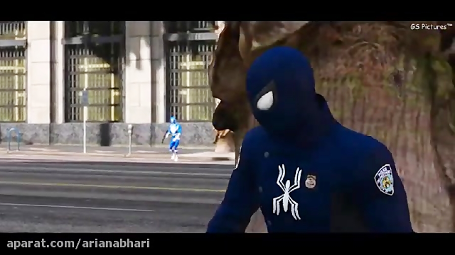 مبارزه پاوررنجرز با گروه مرد عنکبوتی GTA5