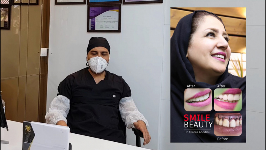 لیفت لثه با استفاده از جراحی و لیزر و ترمیم دندانهای قدامی | دکتر عابدینی ابرسانی پوست