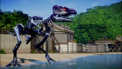 Jurassic world evolution | اسکلت تی رکس vs اسپینوساروس شیطانی vs گودزیلا!