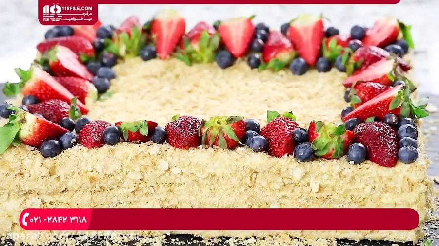 آموزش شیرینی پزی | شیرینی و کیک پزی | پخت کیک خانگی ( طرز تهیه شیرینی ناپلئونی )