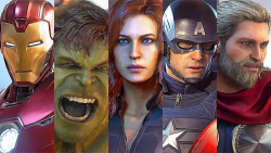 شخصیت های مارول Avengers هالک، مرد آهنین، ثور، کاپیتان امریکا،  بلک ودعو (2019)