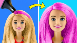 رنگ کردن مو های عروسک! ماژیک ر...