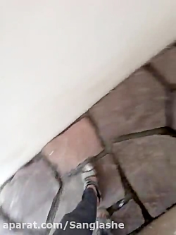 اجرای سنگ لاشه دیوار باغ کف وی...