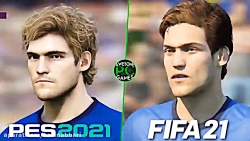 مقایسه بازیکنان چلسی  در FIFA 21 , PES 2021