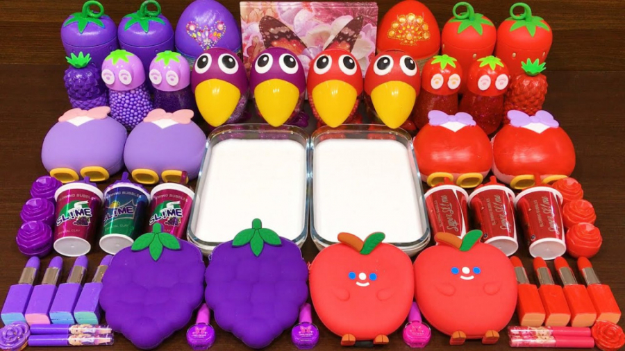 مخلوط اسلایم  تم قرمز و بنفش