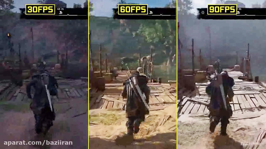 30FPS vs. 60FPS vs. 90FPS Assassin#039; s Creed Valhalla تریلر بازی در فریم