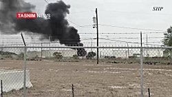 آتش سوزی در یک انبار نفت در تگ...